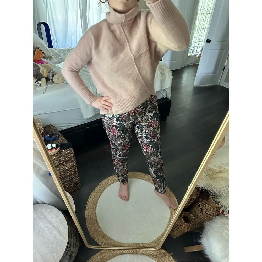 All Saints Pink Wool Yak Blend Roll Neck Sweater Size Medium
